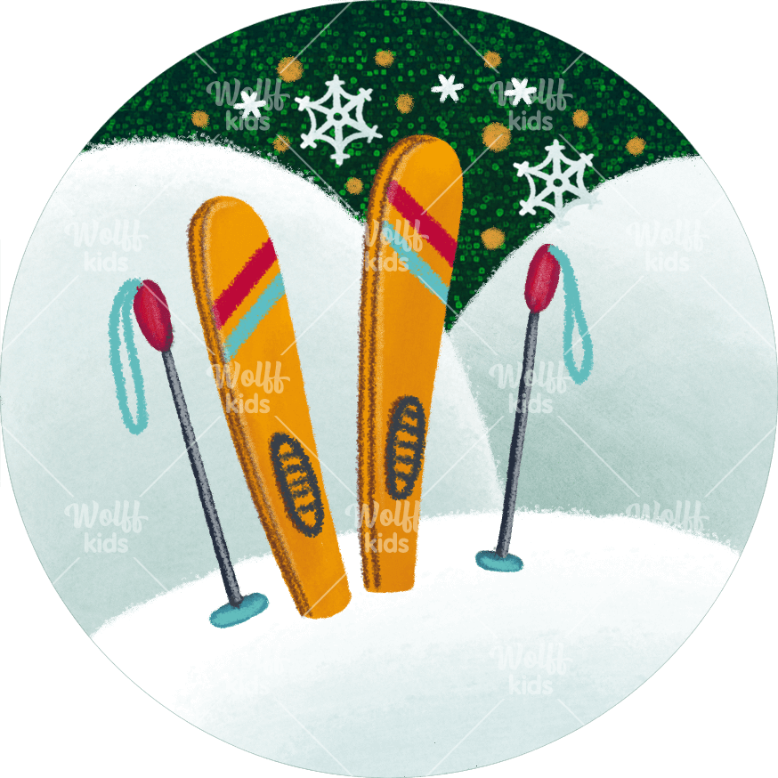 Einzelner Magnet: Winter: Ski fahren